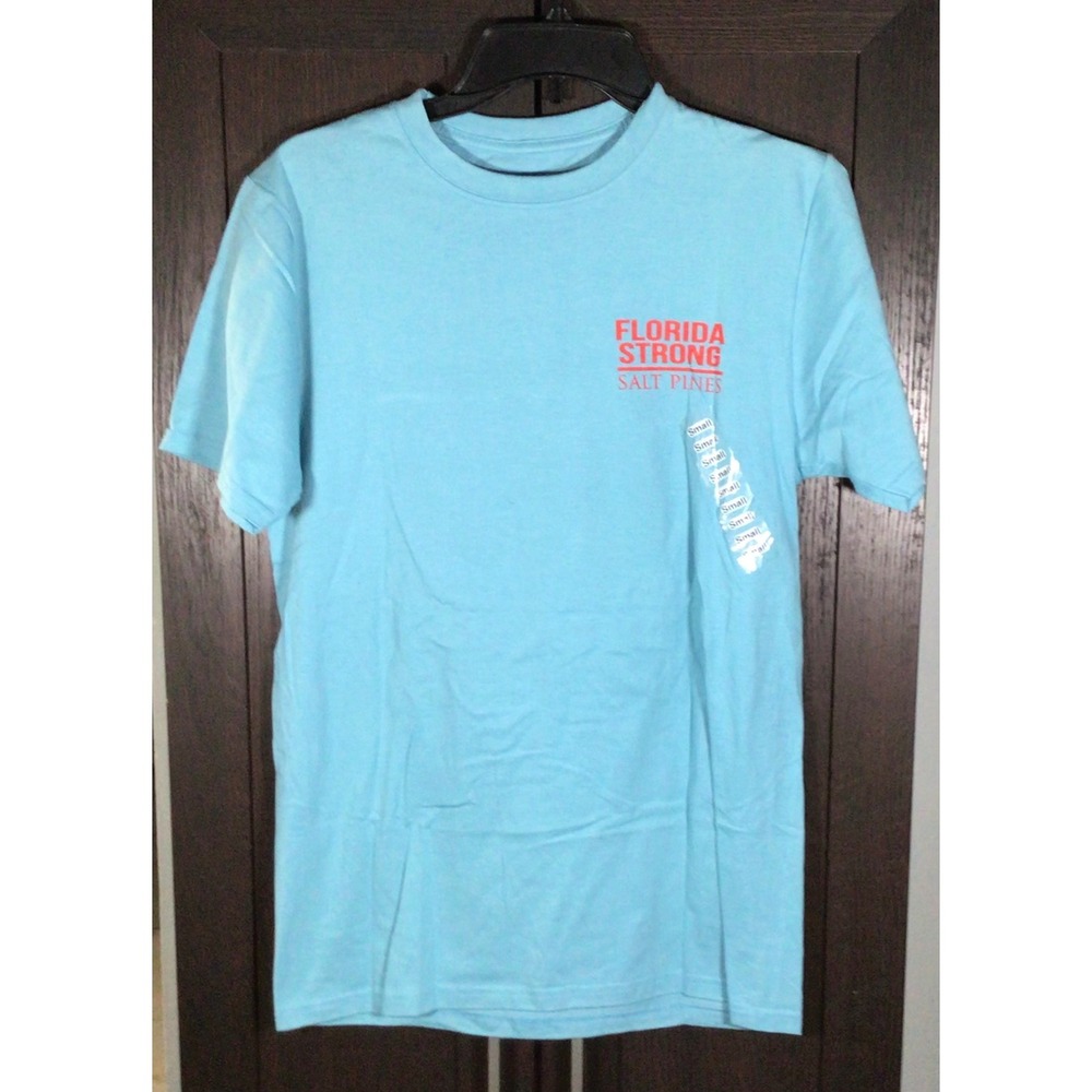 Salt Pines Florida Strong Hurricane Ian Graphic T-Shirt Light Blue Small